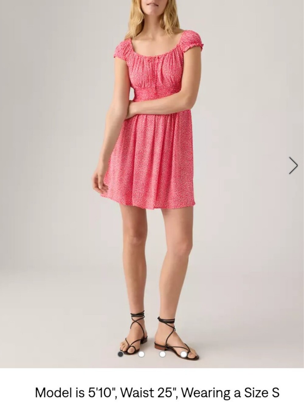 Levis Red Yara Crepe Puff-Sleeve Summer Dress
